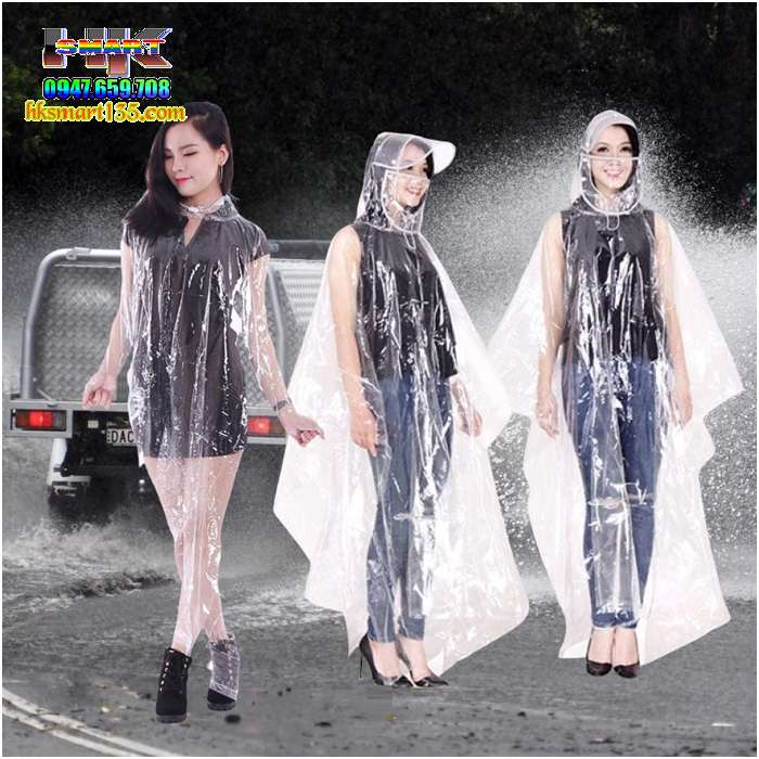 Áo mưa trong suốt thời trang