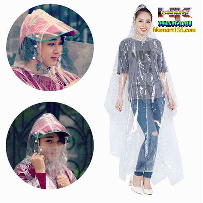 Áo mưa trong suốt thời trang