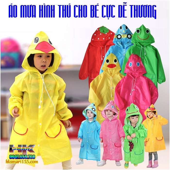Áo mưa hình thú cho bé