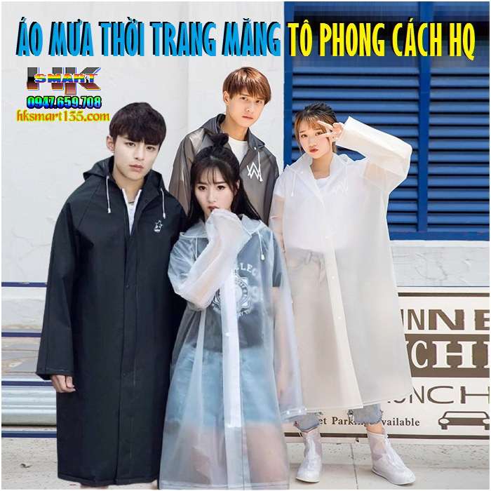 Áo mưa thời trang kiểu măng tô phong cách hàn quốc