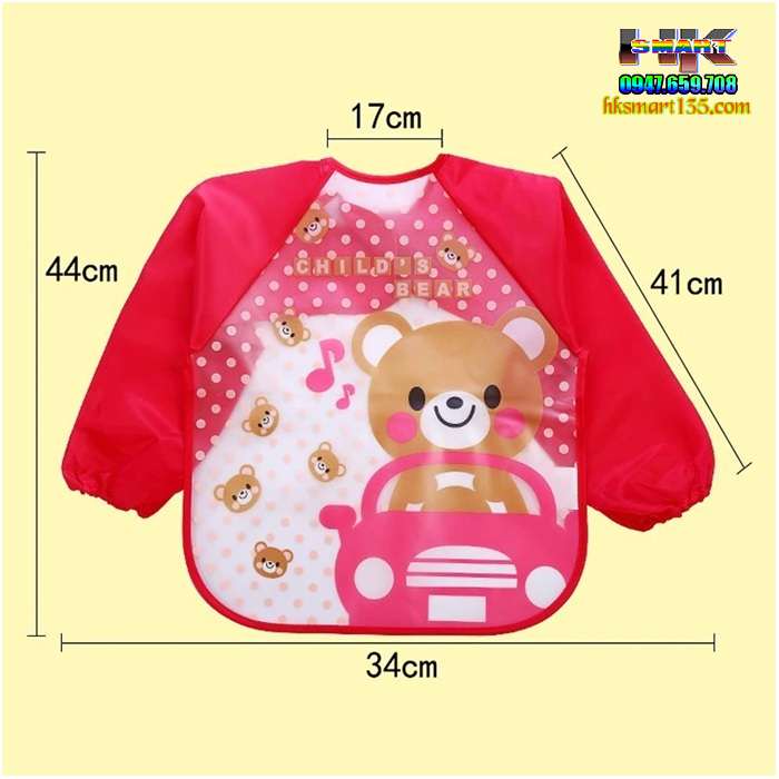 Áo Yếm Ăn Dặm Dài Tay Chống Thấm Cho Bé