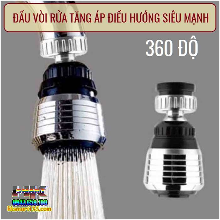 Vòi Nước Inox Tăng Áp Cao Cấp Xoay 360