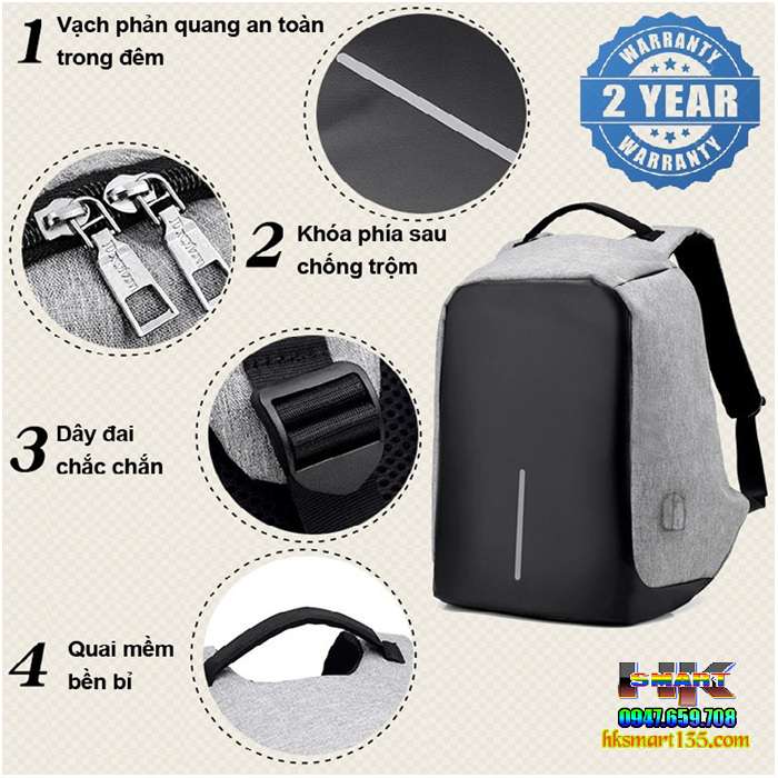 Balo Laptop Đa Năng Chống Trộm