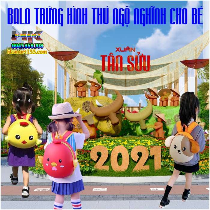 Ba Lô Trứng Hình Thú Đáng Yêu Cho Bé