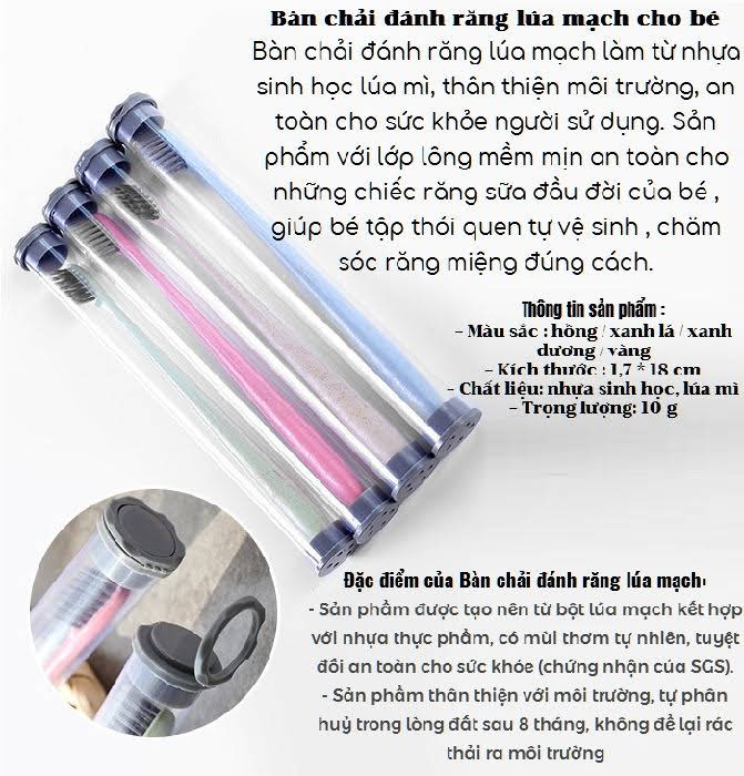 Bàn chải đánh răng lúa mạch cho bé