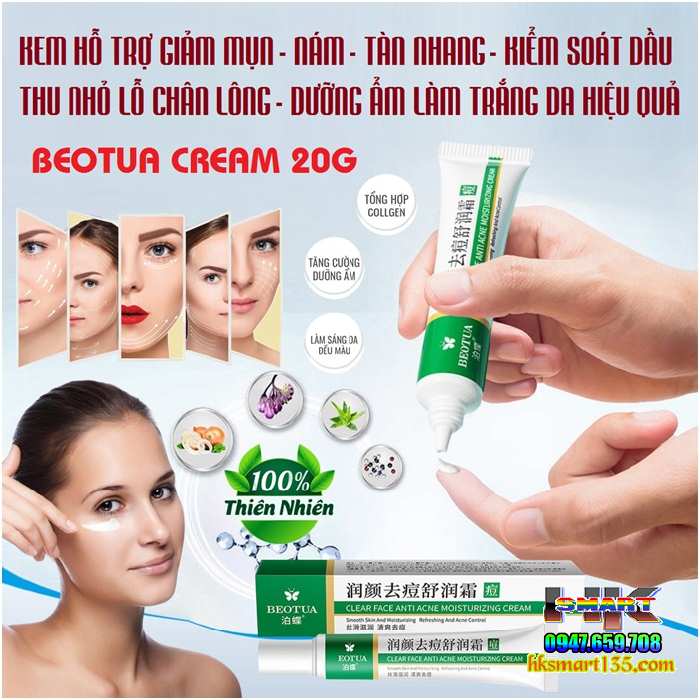 Kem BEOTUA Hỗ Trợ Giảm Mụn Kiểm Soát Dầu Thu Nhỏ Lỗ Chân Lông