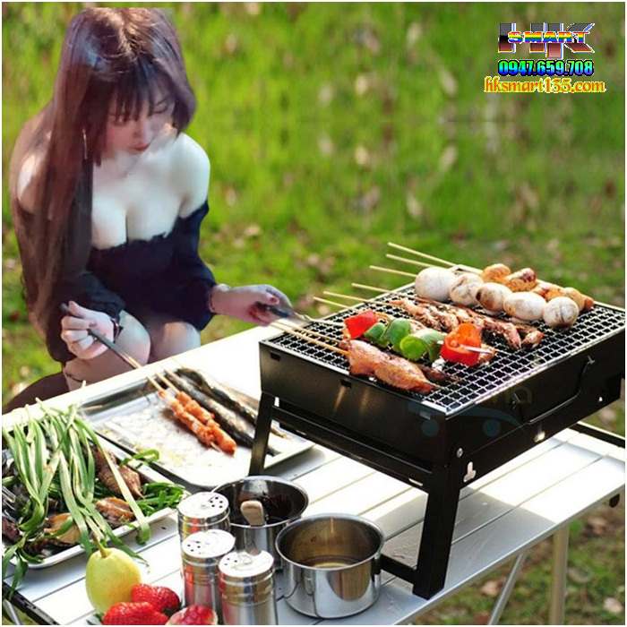 Bếp nướng than hoa du lịch loại vuông
