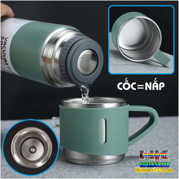 Bình giữ nhiệt 500ml tặng kèm 2 cốc
