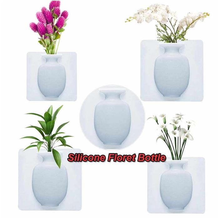 Bình cắm hoa silicon dán tường