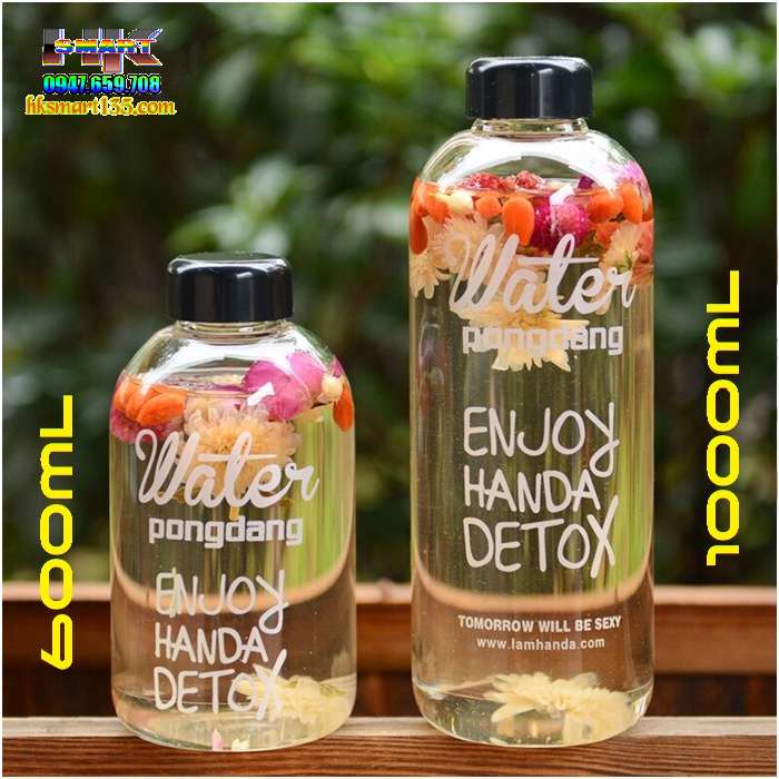 Bình nước pongdang detox kèm túi vải