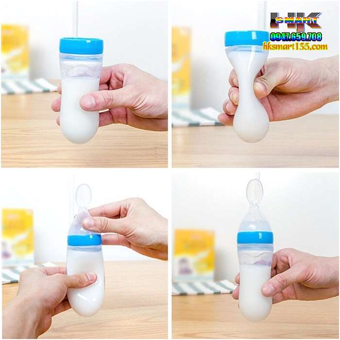 Bình thìa ăn dặm silicon siêu mềm cho bé