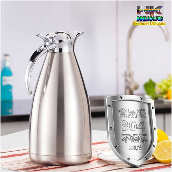 Bình thủy giữ nhiệt inox 2 lớp cao cấp 2L