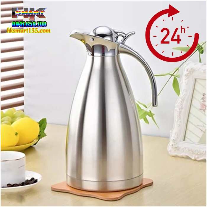 Bình thủy giữ nhiệt inox 2 lớp cao cấp 2L