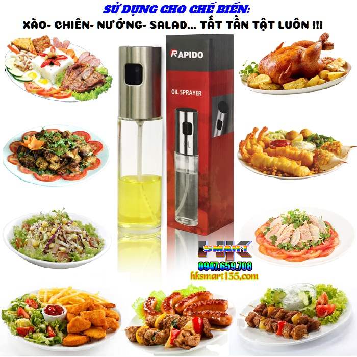 Bình Xịt Dầu Ăn Thuỷ Tinh 100ml
