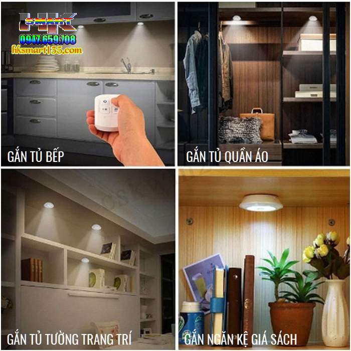 Bộ 3 Đèn LED Dán Tường Điều Khiển Từ Xa