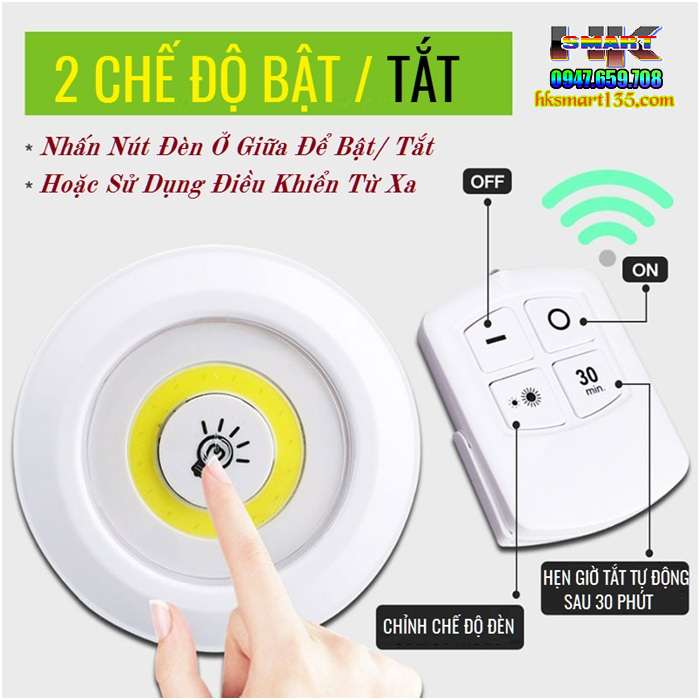 Bộ 3 Đèn LED Dán Tường Điều Khiển Từ Xa