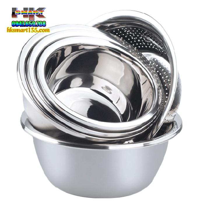 Bộ 5 tô inox nhiều kích cỡ dùng cho nhà bếp