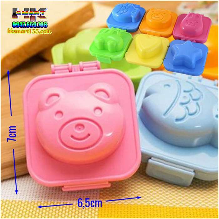 Bộ 6 khuôn ép cơm ép bánh hình thú