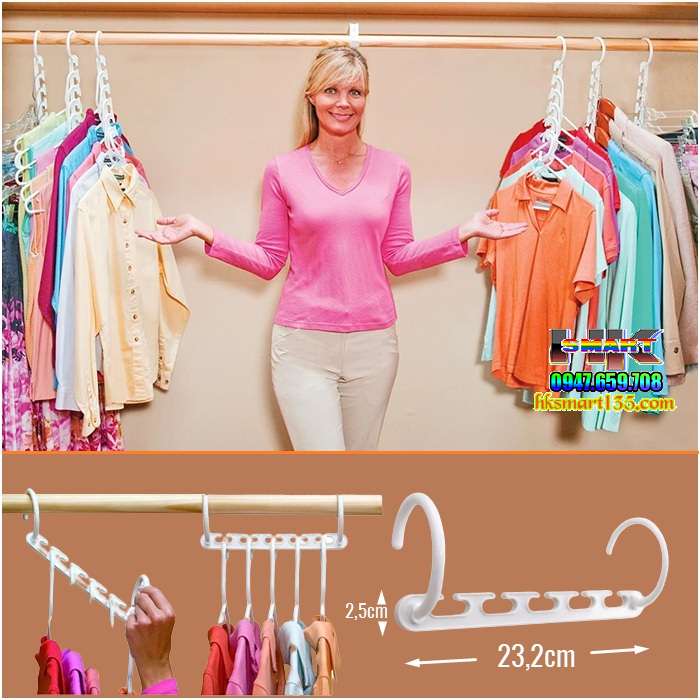 Hộp 8 móc treo quần áo thông minh
