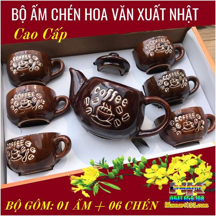 Bộ ấm chén men ngọc hàng xuất Nhật