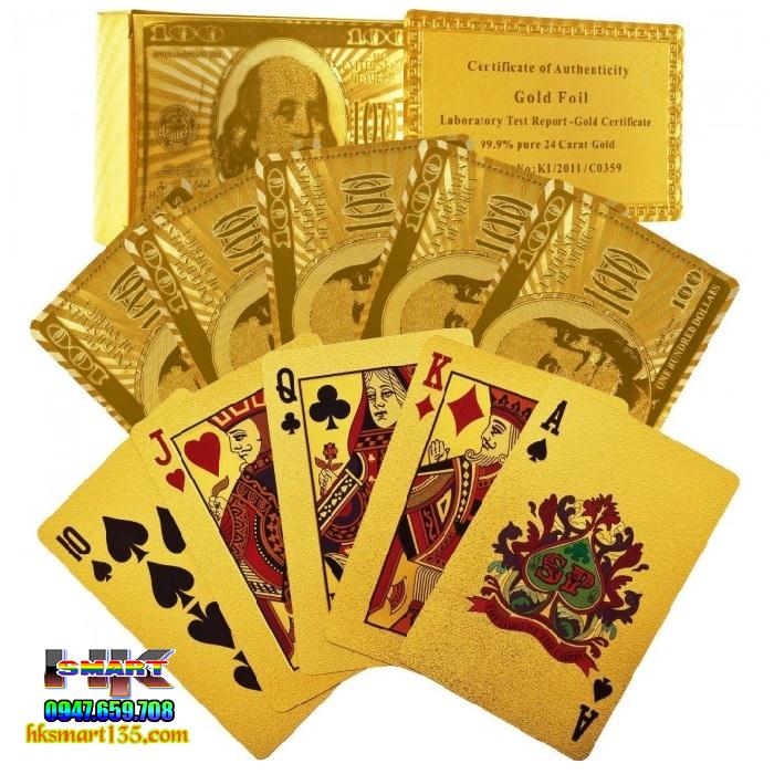 Bộ bài tây mạ vàng 24k