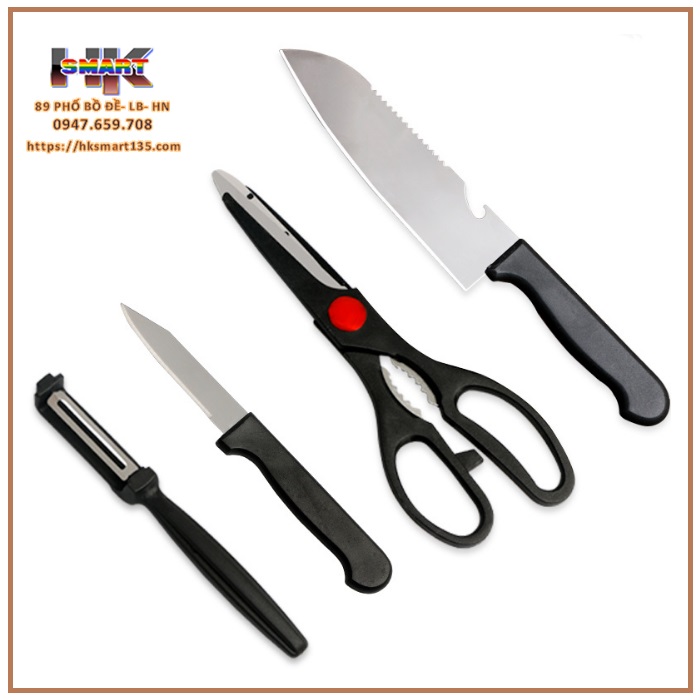 Bộ dao kéo làm bếp 4 món