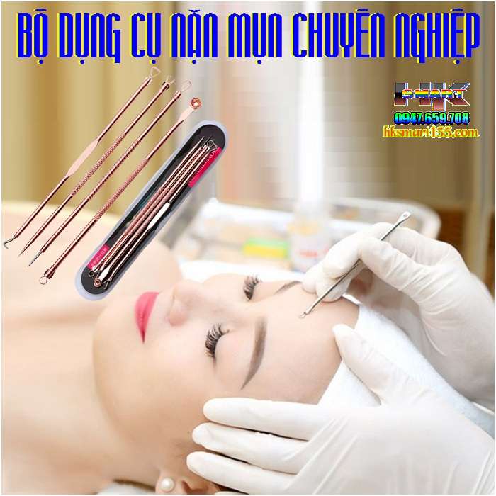 Bộ 4 cây 8 đầu nặn mụn chuyên nghiệp