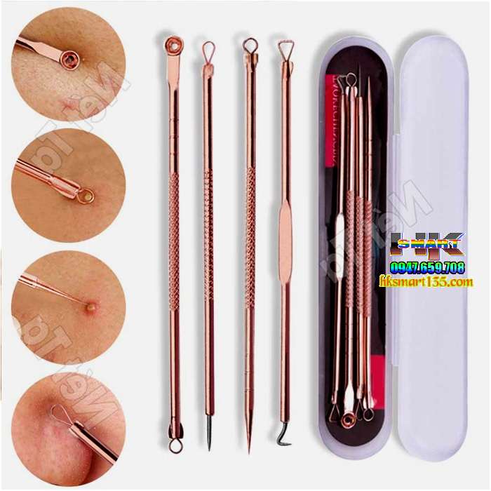 Bộ 4 cây 8 đầu nặn mụn chuyên nghiệp