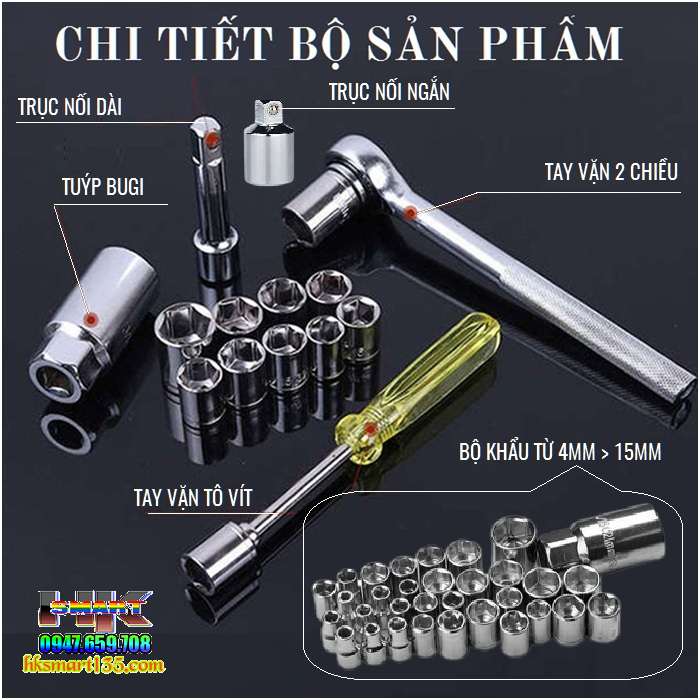 Bộ Khẩu Sửa Chữa Đa Năng 40 Chi Tiết