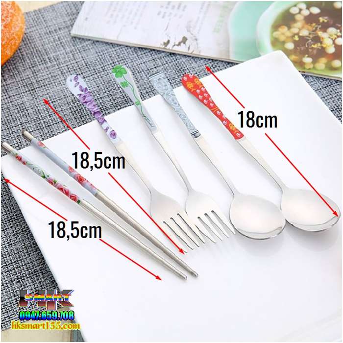 Bộ Thìa- Dĩa- Đũa Cá Nhân Kèm Hộp Đựng