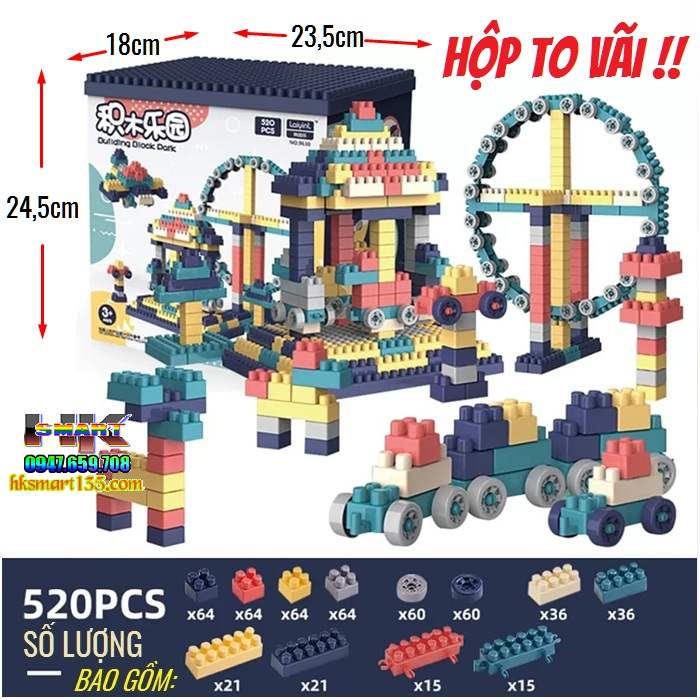 Bộ xếp hình lego 520 chi tiết cho bé