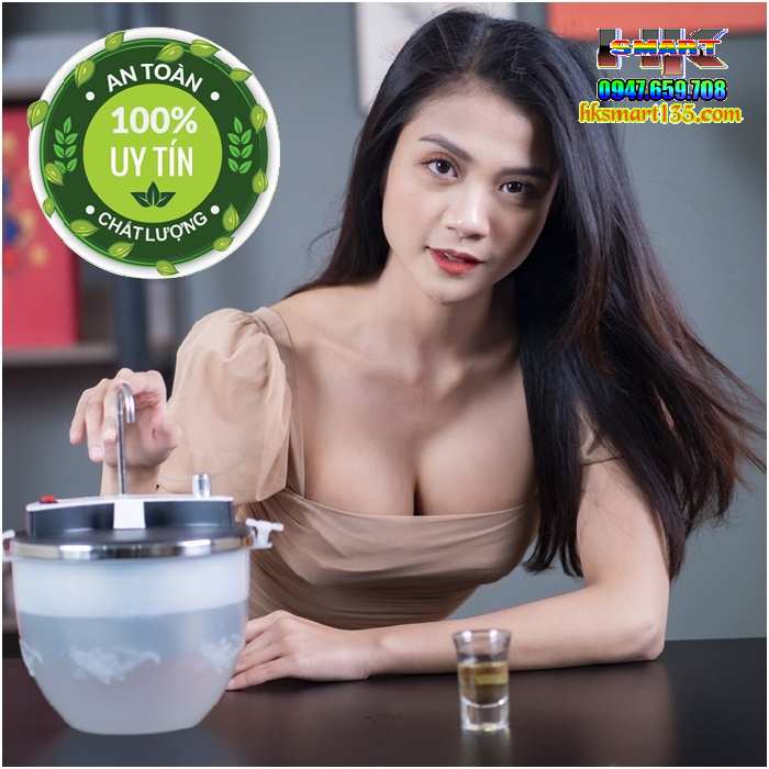 Máy rót rượu thông minh tự động tích hợp bát ướp