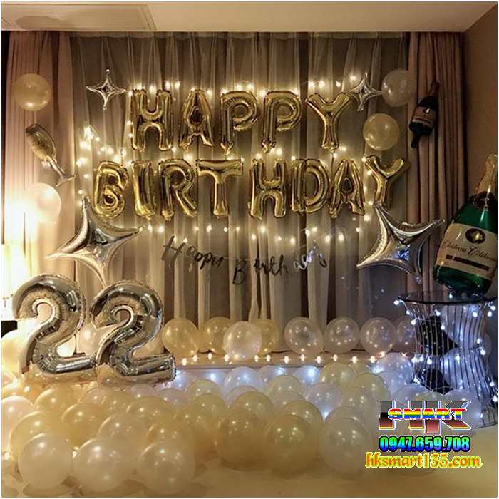 TRỌN BỘ BONG BÓNG BAY KÈM CHỮ TRANG TRÍ SINH NHẬT HAPPY BIRTHDAY CỰC ĐẸP  LOẠI