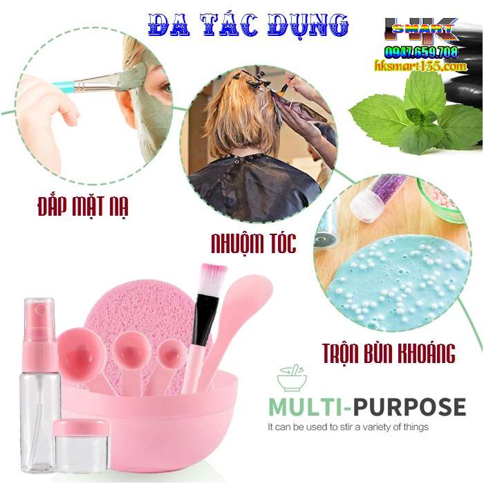 Bộ trộn mặt nạ kèm triết mỹ phẩm và bông lau