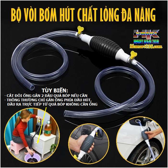 Dụng cụ hút xăng dầu chất lỏng bóp tay