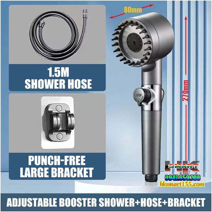 Bộ Vòi Hoa Sen Tăng Áp 4 Trong 1 Nhật Bản