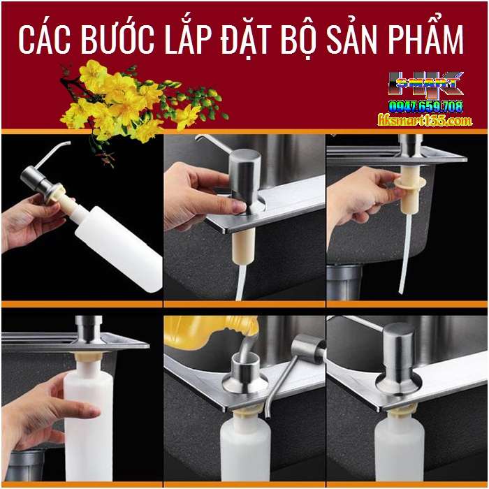 Bộ vòi bơm xịt nước rửa chén gắn bồn