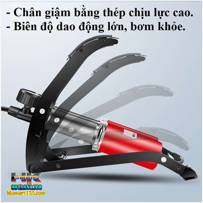 Bơm hơi đạp chân du lịch đa năng