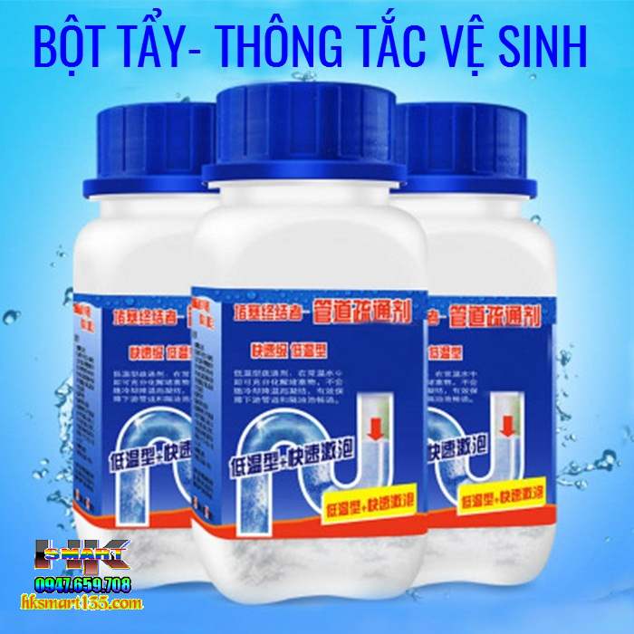 Chai bột thông cống nắp xanh siêu mạnh