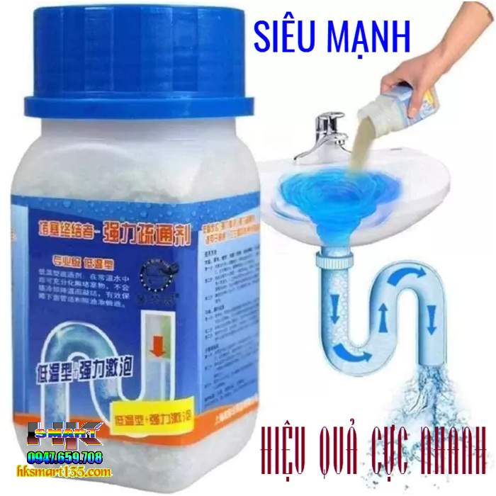 Chai bột thông cống nắp xanh siêu mạnh