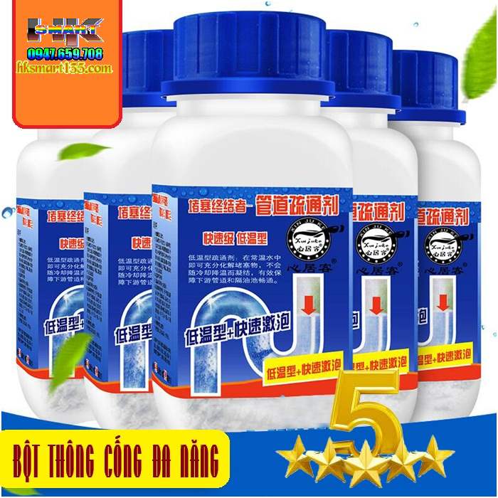 Chai bột thông cống nắp xanh siêu mạnh