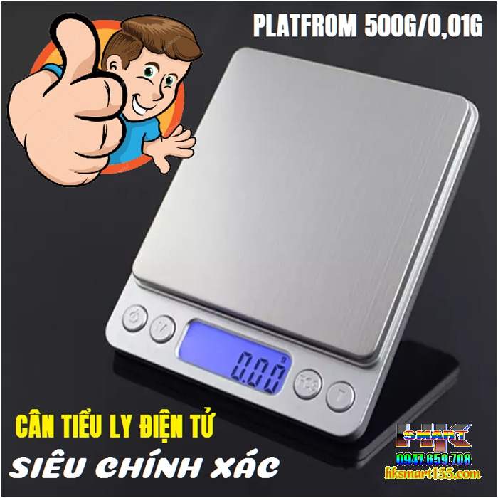 Cân tiểu ly điện tử 500g/0.01g Platfrom