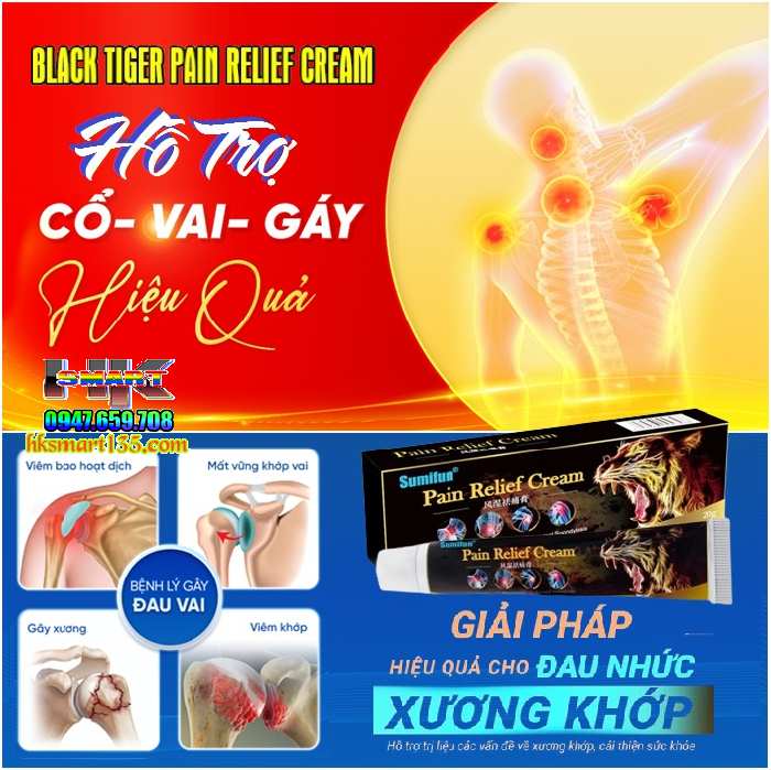 Cao Mỡ Thảo Mộc Black Tiger Sumifun Pain Relief Cream 20g Giảm Đau Cơ Bắp Xương Khớp Giảm Khó Chịu Đau Nhức Toàn Thân