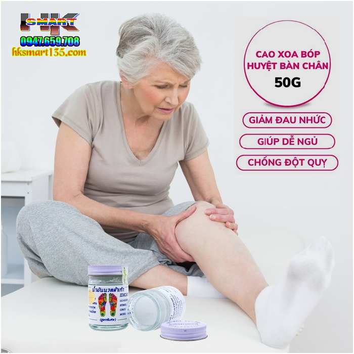 Cao Xoa Bóp Mát Xa Huyệt Đạo Bàn Chân Thái Lan 50gr- Làm Ấm Chân Tăng Tuần Hoàn Máu Chống Đột Quỵ