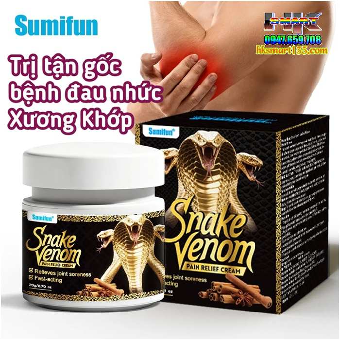 Cao Xoa Bóp Nọc Rắn Đen Snake Venom Sumifun 20gr- Giảm Đau Hỗ Trợ Mọi Vấn Đề Về Cơ Xương Khớp