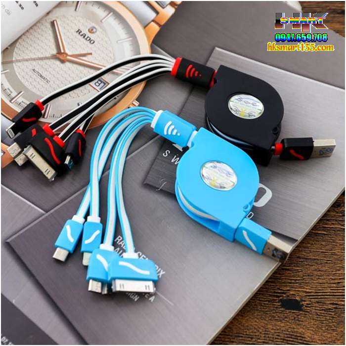 Cáp sạc 4 đầu DÂY RÚT thế hệ mới