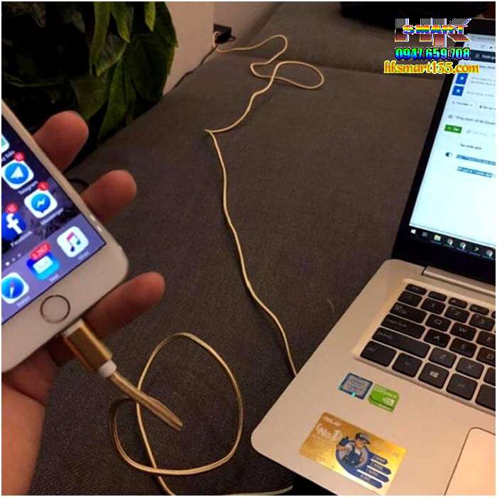 Cáp sạc bọc dù dài 3m cho apple và androi