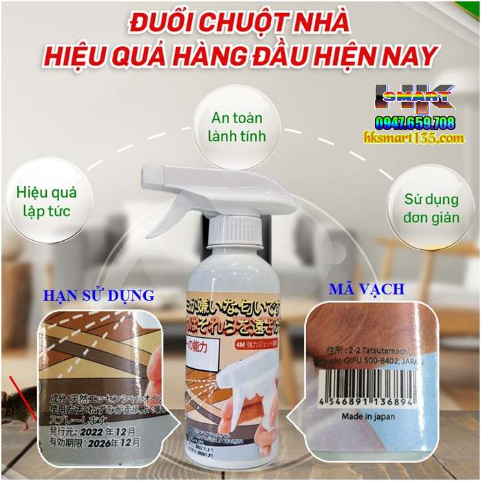 Chai Xịt Đuổi Chuột Và Côn Trùng Nhật bản