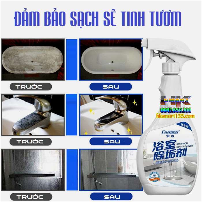 Chai xịt tẩy cặn canxi Fansen 500ml