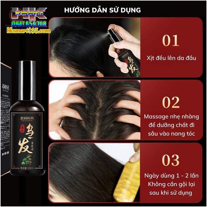 Chai xịt đen tóc BaiKon chiết xuất tinh chất Hà Thủ Ô 100ml